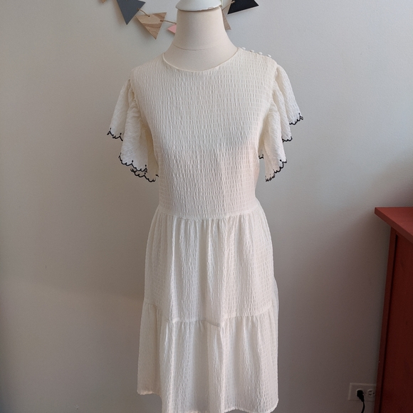 white flowy midi dress